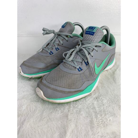 Nike Flex TR 5 Women’s Training Shoes – Gray/Green, Size 8.5 - Picture 1 of 8